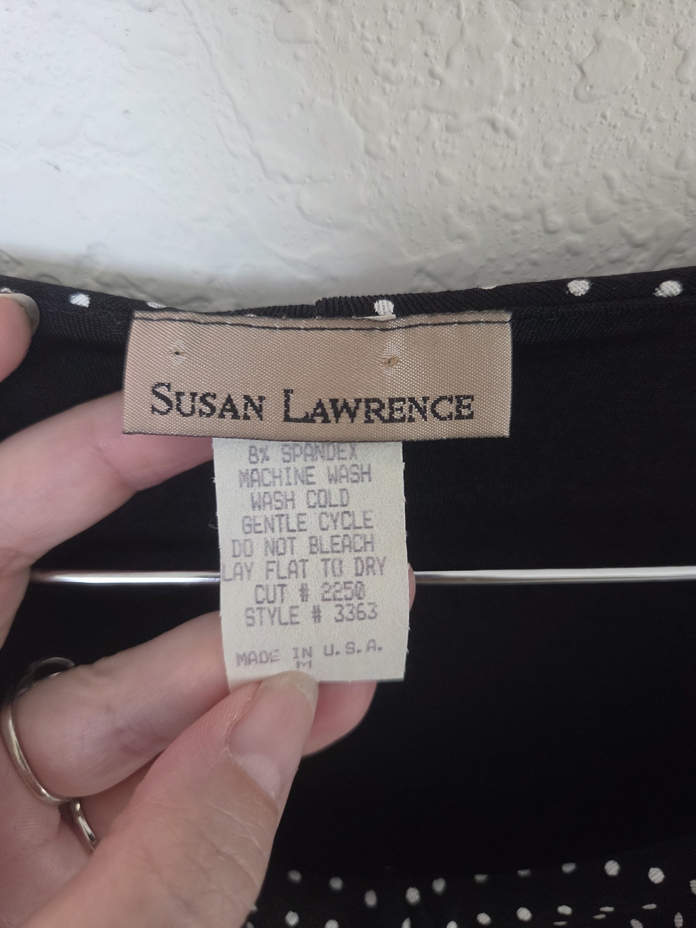 Retro Y2K Romantic Whimsigoth Susan Lawrence Black Polka Dot Ruffle Top Medium M - Picture 4 of 7